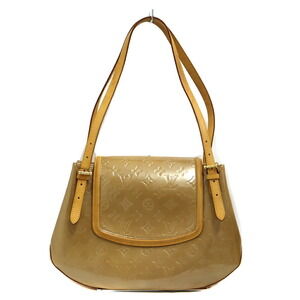 Louis Vuitton Biscayne Bay Tote Bag Vernis Patent Leather Brown Beige